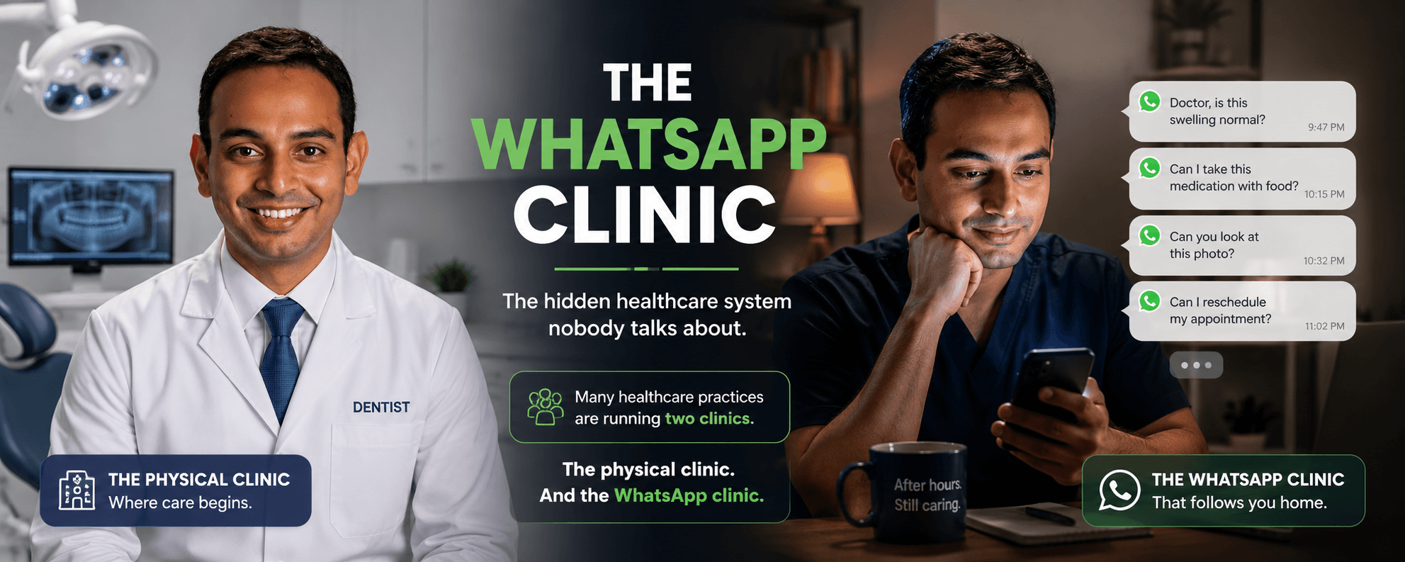 Dr Unni Menon explaining the WhatsApp clinic problem